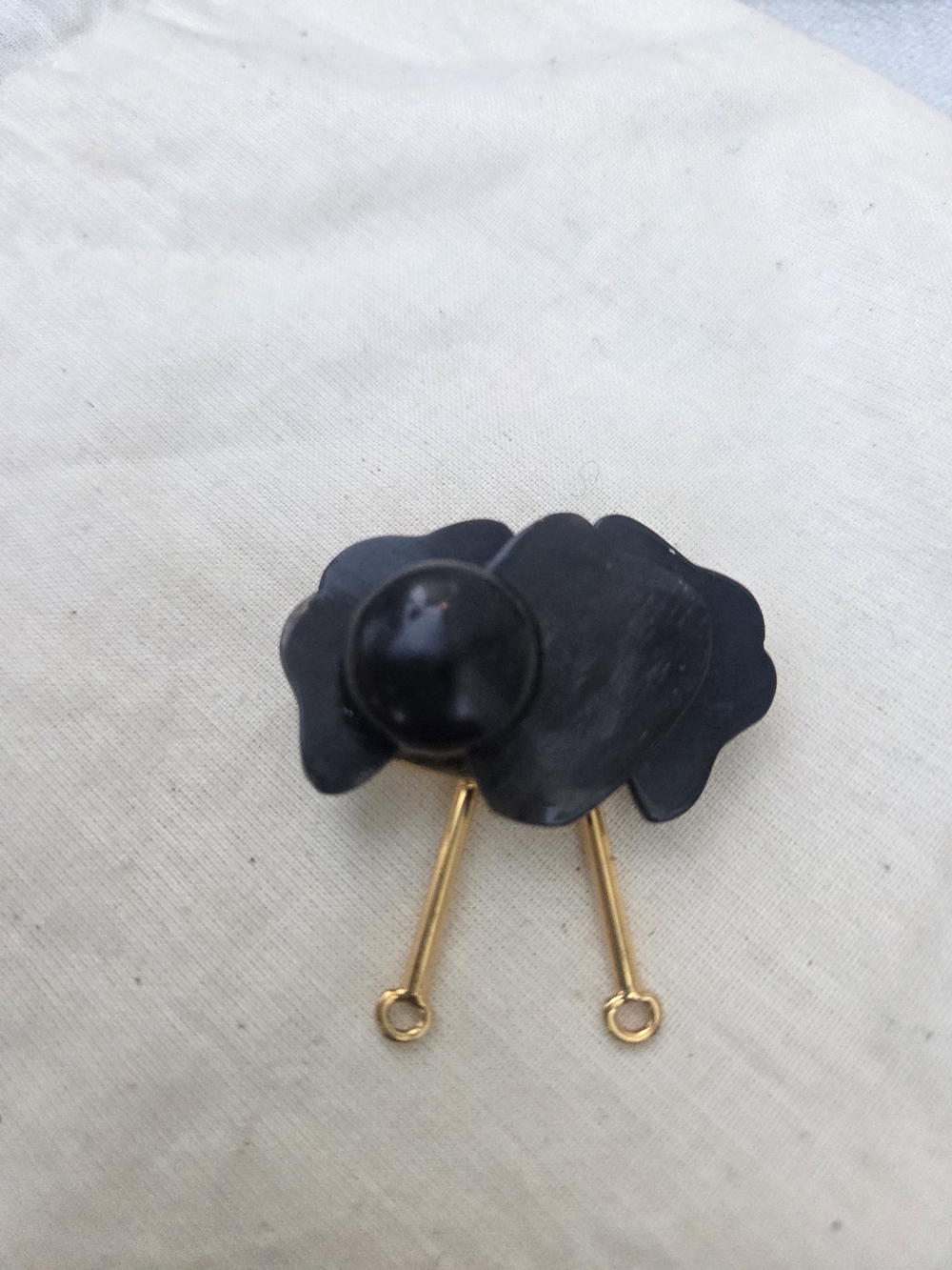 Marni Black Bird Pin with Gold Accents